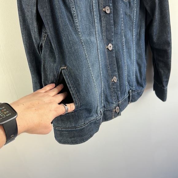 Eddie Bauer Womens Denim Jean Jacket Plus Sz 1X Casual Button Up Casual Pocket - Picture 13 of 15